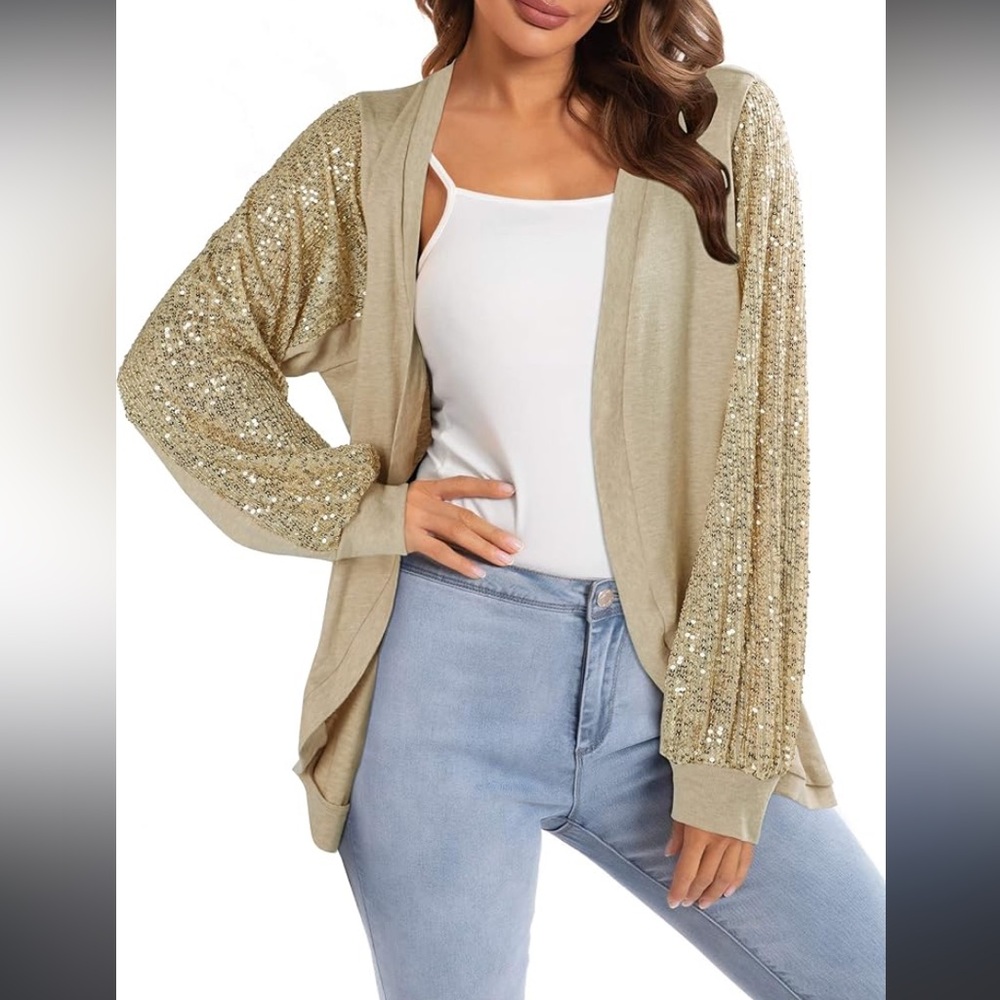 7th Ray Boutique Sequin Sleeve Cardigan